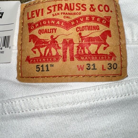 LEVIS MEN’S NWT WHITE DENIM WITH THE REAL DESTROYED LOOK THE NEW 511 SLIM - Picture 3 of 9